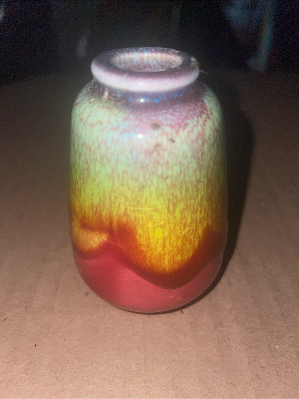 Multicolor Drip Glaze Mini Ceramic Vase